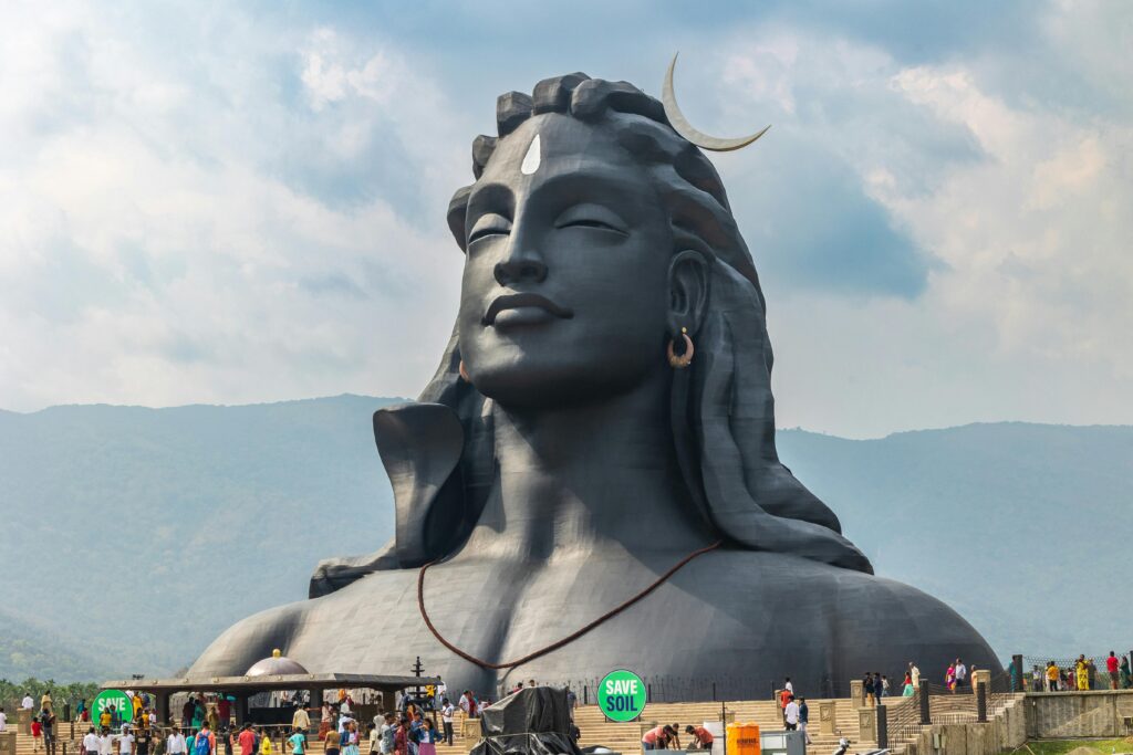 pexels-photo-12088465-12088465-3 Stunning view of the Adiyogi Shiva statue at the Isha Foundation, highlighting its spiritual significance.